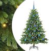 vidaXL Brad de Crăciun artificial cu 150 LED Verde 150 cm PE și PVC