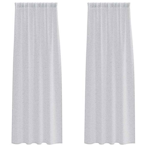 vidaXL Cortină din Voile 2 pcs Gri deschis 225 x 140 cm Poliester