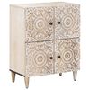vidaXL Bufet cu depozitare Alb 60 x 33,5 x 75 cm Lemn de mango solid