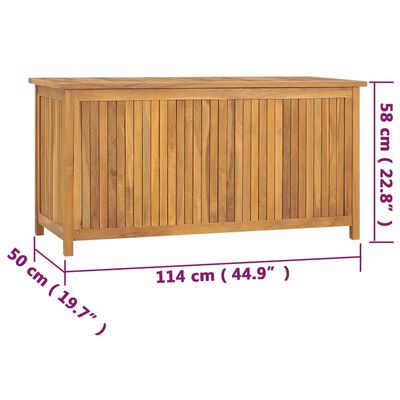 vidaXL Cutie de grădină, 114x50x58 cm, lemn masiv de tec