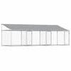 vidaXL Cușcă c&acirc;ini cu acoperiș și uși, gri, 6x2x2 m, oțel galvanizat