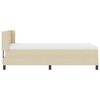vidaXL Pat cu arcuri cu saltea cu headboard Crem 190 x 90 cm țesătură