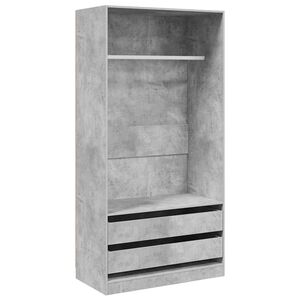 vidaXL Șifonier, gri beton, 100x50x200 cm, lemn prelucrat