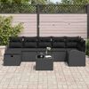 vidaXL Set de canapele pentru grădină cu pernă 8 pcs Negru Rattan poli