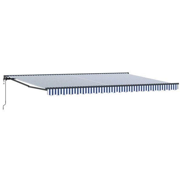 vidaXL Cortina Retractabilă Albastru și Alb 500 &times; 300 cm