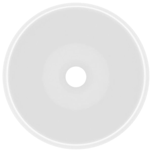 vidaXL Chiuvetă de baie lux alb mat 40x15 cm ceramică rotund