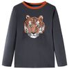vidaXL Tricou pentru copii cu m&acirc;neci lungi, antracit, 104