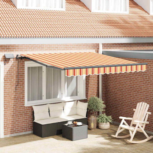 vidaXL Cortina Retractabilă galben și portocaliu 350 x 250 cm țesătură