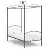 vidaXL Cadru de pat cu baldachin, gri, 100 x 200 cm, metal