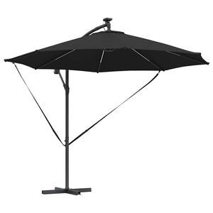 vidaXL Umbrelă de soare 294 x 294 x 248 cm Poliester și Aluminiu Negru