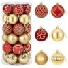 vidaXL Set de globuri de Crăciun 30 buc. Aurie și roșie &Oslash; 6 cm Plastic