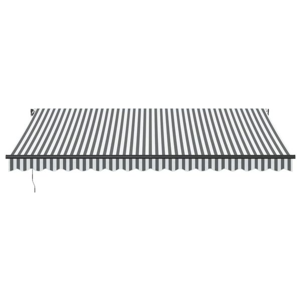vidaXL Copertină retractabilă manual cu LED-uri antracit/alb 450x350cm