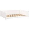 vidaXL Pat pentru c&acirc;ini, alb, 95,5x65,5x28 cm, lemn masiv de pin