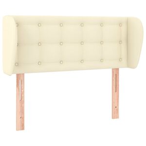 vidaXL Tăblie de pat cu aripioare crem 93x23x78/88 cm piele ecologică