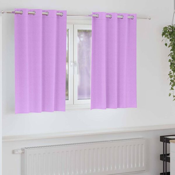 vidaXL Perdele Opaque cu Inel 2 pcs Violet 140 x 140 cm Poliester