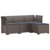 vidaXL Sofa de Grădină 4-Locuri cu Perne Aspect Ratan PP Gri deschis