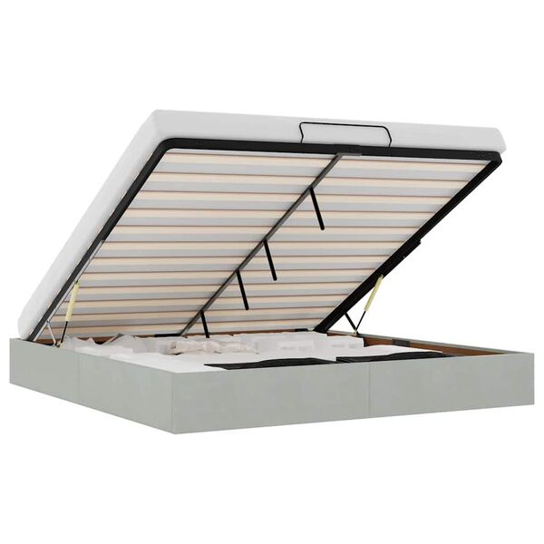 vidaXL Cadru pat otoman fără saltea Gri deschis 180x200 cm catifea