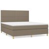 vidaXL Pat continental cu saltea, gri taupe, 180x200 cm, textil