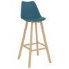 vidaXL Scaune de bar, 2 buc., turcoaz, PP și lemn masiv de fag