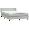 vidaXL Pat box spring cu saltea, gri deschis, 160x210 cm, catifea