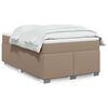 vidaXL Pat box spring cu saltea, cappuccino, 120x200cm piele ecologică
