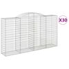 vidaXL Coșuri gabion arcuite 30 buc, 300x50x160/180cm, fier galvanizat