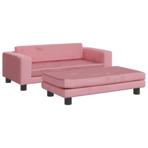 vidaXL Pat pentru c&acirc;ini cu extensie, roz, 100x50x30 cm, catifea