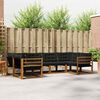 vidaXL Set de canapele de exterior cu pernă 6 pcs Natural și Negru