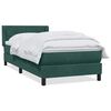vidaXL Pat box spring cu saltea, verde &icirc;nchis, 80x210 cm, catifea