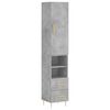 vidaXL Dulap &icirc;nalt, gri beton, 34,5x34x180 cm, lemn prelucrat