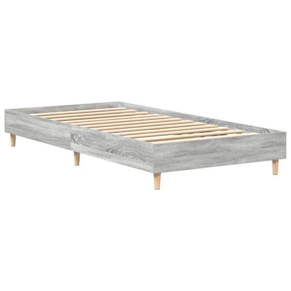 vidaXL Cadru de pat fără saltea Gri Sonoma 75x190 cm Lemn prelucrat