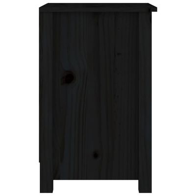 vidaXL Noptieră, negru, 40x35x55 cm, lemn masiv de pin