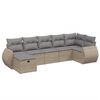 vidaXL Set canapele de grădină, 7 piese, cu perne, bej, poliratan