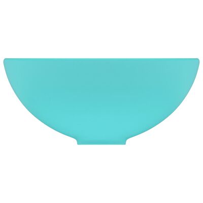 vidaXL Chiuvetă baie lux verde deschis mat 32,5x14 cm ceramică rotund