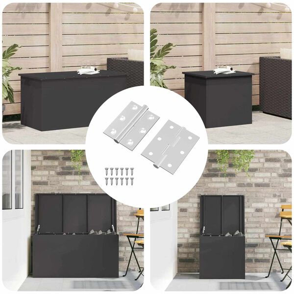 vidaXL Hinge 2 pcs Argintiu 50 x 38 x 1,3 mm Oțel