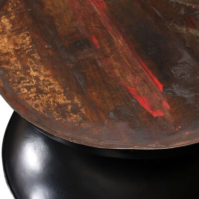 vidaXL Măsuță de cafea, bază neagră, 60x60x33 cm, lemn masiv reciclat