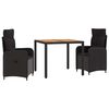 vidaXL Set dining pentru exterior 3 buc. Negru