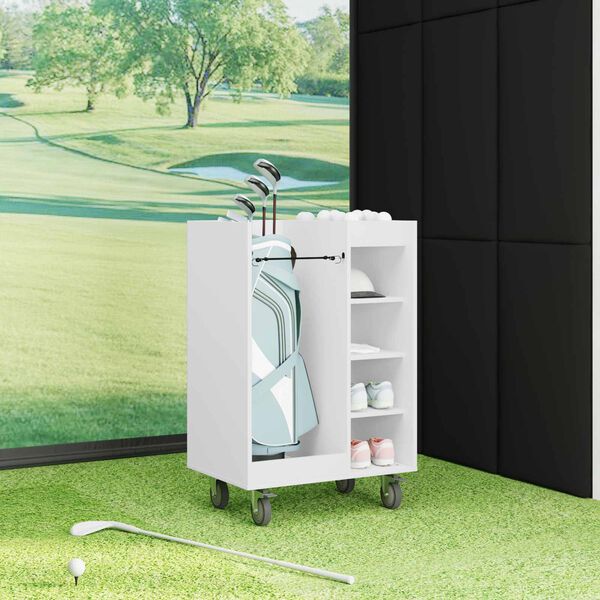 vidaXL Dulap Golf cu roata Simplu Alb 65 x 45 x 98 cm