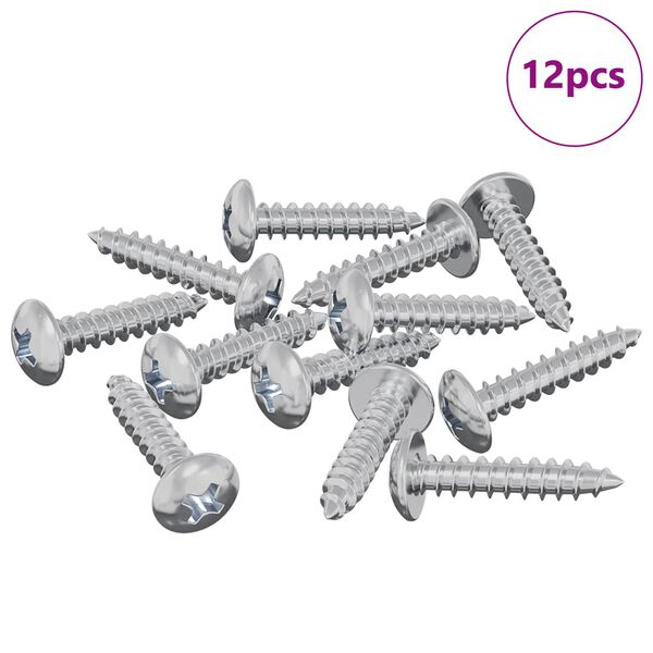 vidaXL Șuruburi din Lemn 12 pcs Argintiu M3,5 x 20 mm Oțel