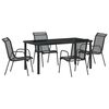 vidaXL Set de masă pentru grădină 5 pcs Negru