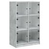 vidaXL Dulapuri &icirc;nalte cu uși, gri beton, 68x37x109 cm, lemn prelucrat