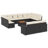 vidaXL Set mobilier de grădină cu perne, 14 piese, negru, poliratan