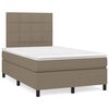 vidaXL Pat box spring cu saltea, gri taupe, 120x200 cm, textil