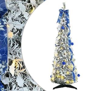 vidaXL Brad de Crăciun artificial cu 50 LED cu suport Alb 120 cm PVC