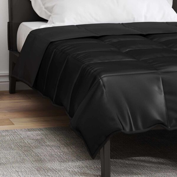 vidaXL Pilotă de vară Negru 220 x 135 cm Satin și Microfibra