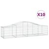 vidaXL Coșuri gabion arcuite 10 buc, 200x50x40/60 cm, fier galvanizat