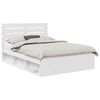 vidaXL Cadru de pat cu headboard Alb 140 x 200 cm Lemn de pin masiv