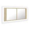 vidaXL Dulap de baie cu oglindă și LED, stejar Sonoma, 100x12x45 acril