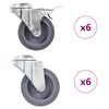 vidaXL Roți pivotante cu gaură pentru șurub, 12 buc., 75 mm