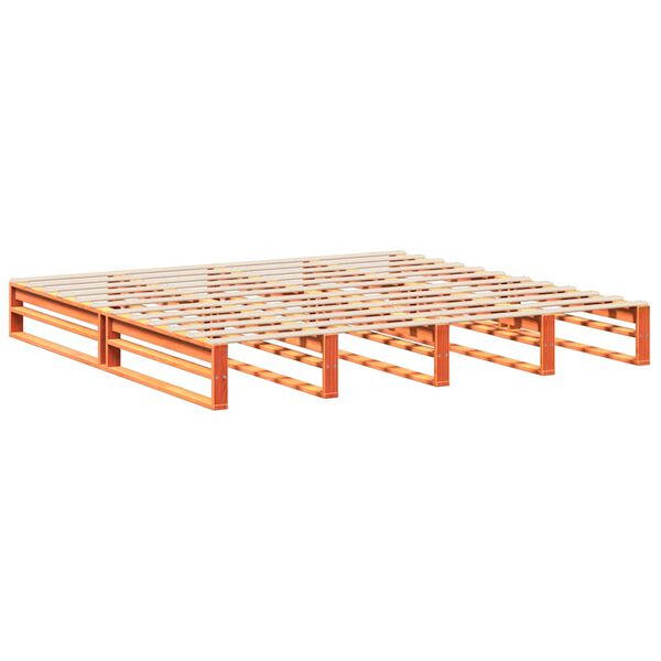 vidaXL Cadru de pat fără saltea, maro ceruit 180x200 cm lemn masiv pin